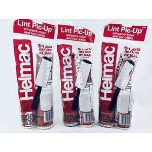 Lot Of 3 Vintage Helmac Lint Pic-Up Rollers - 1980’s -2 Refills In Each Pack NOS